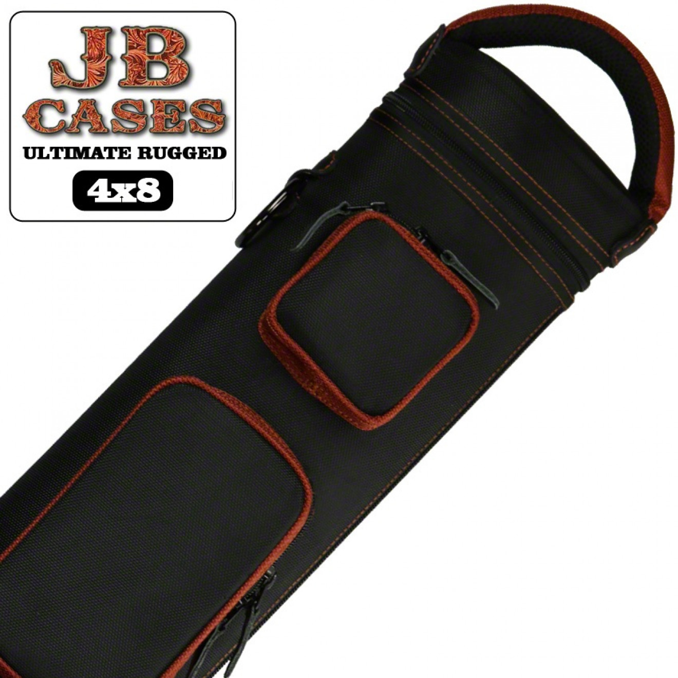 JB Ultimate Rugged Black Copper 4x8 Pool Cue Case