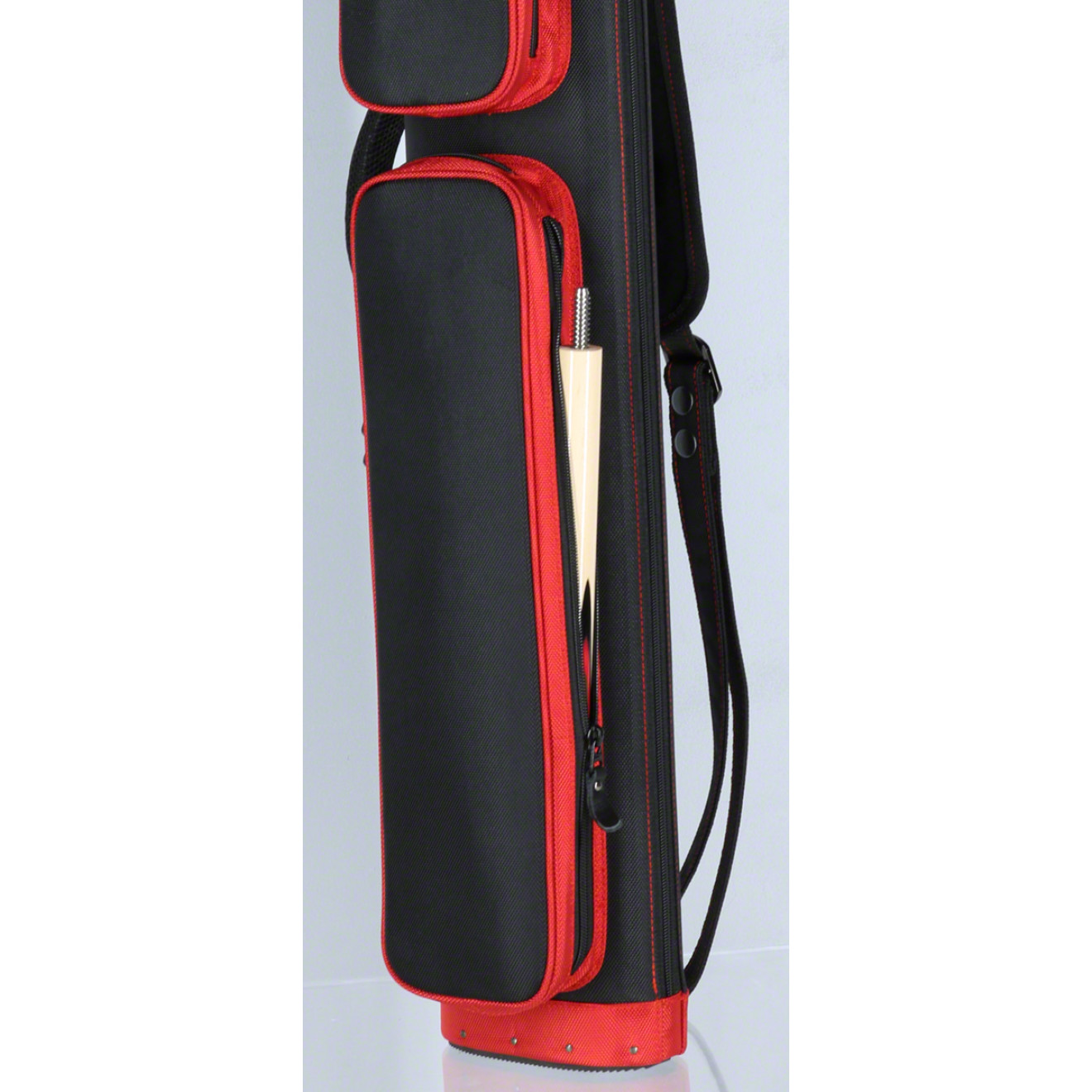 Queuetasche, JB Ultimate Rugged Black Red 4x8 Pool Cue Case