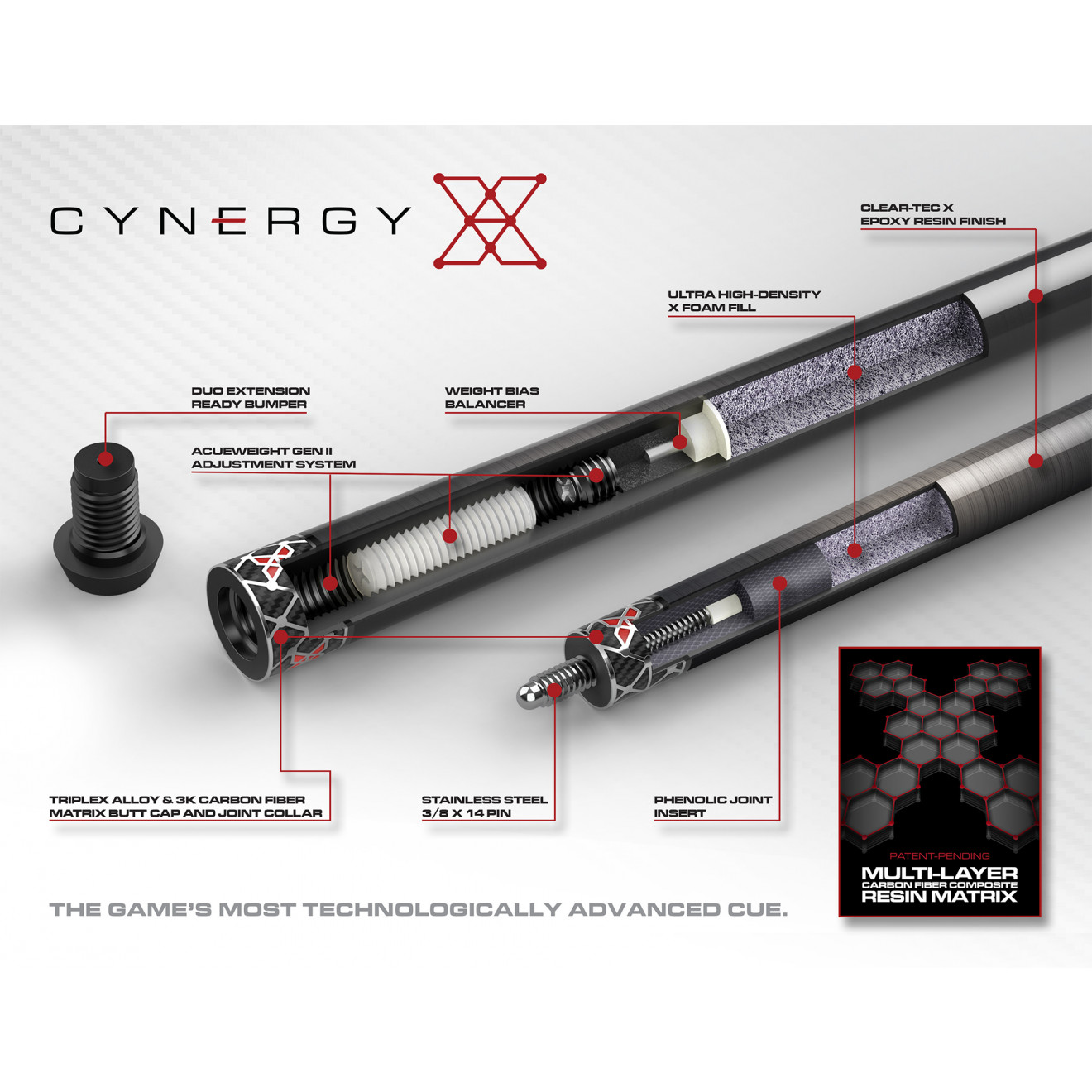 Cuetec Cynergy X, RAW UPW, 3/8x14