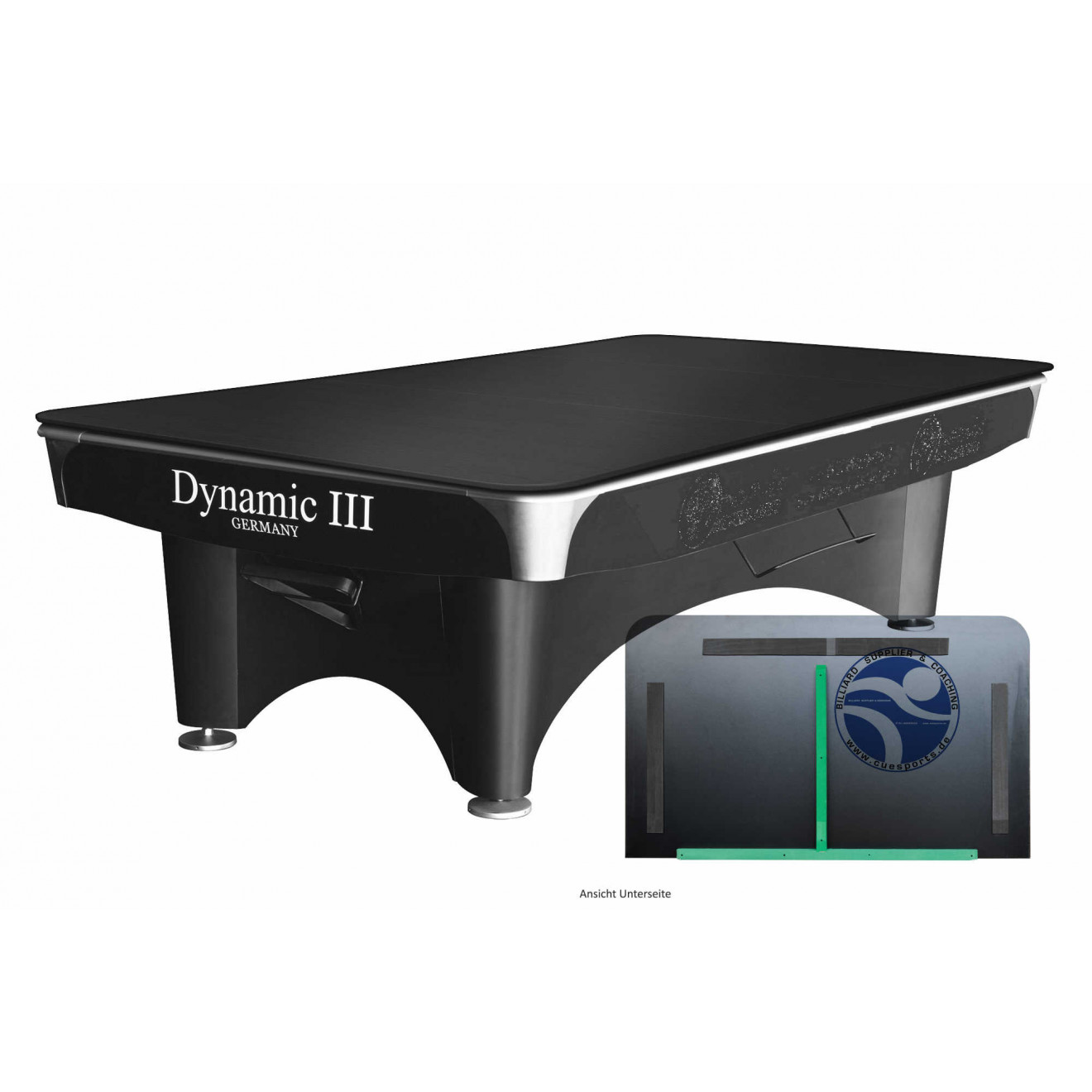 Poolbillardtisch Dynamic III, 9 ft. (Fuß), schwarz