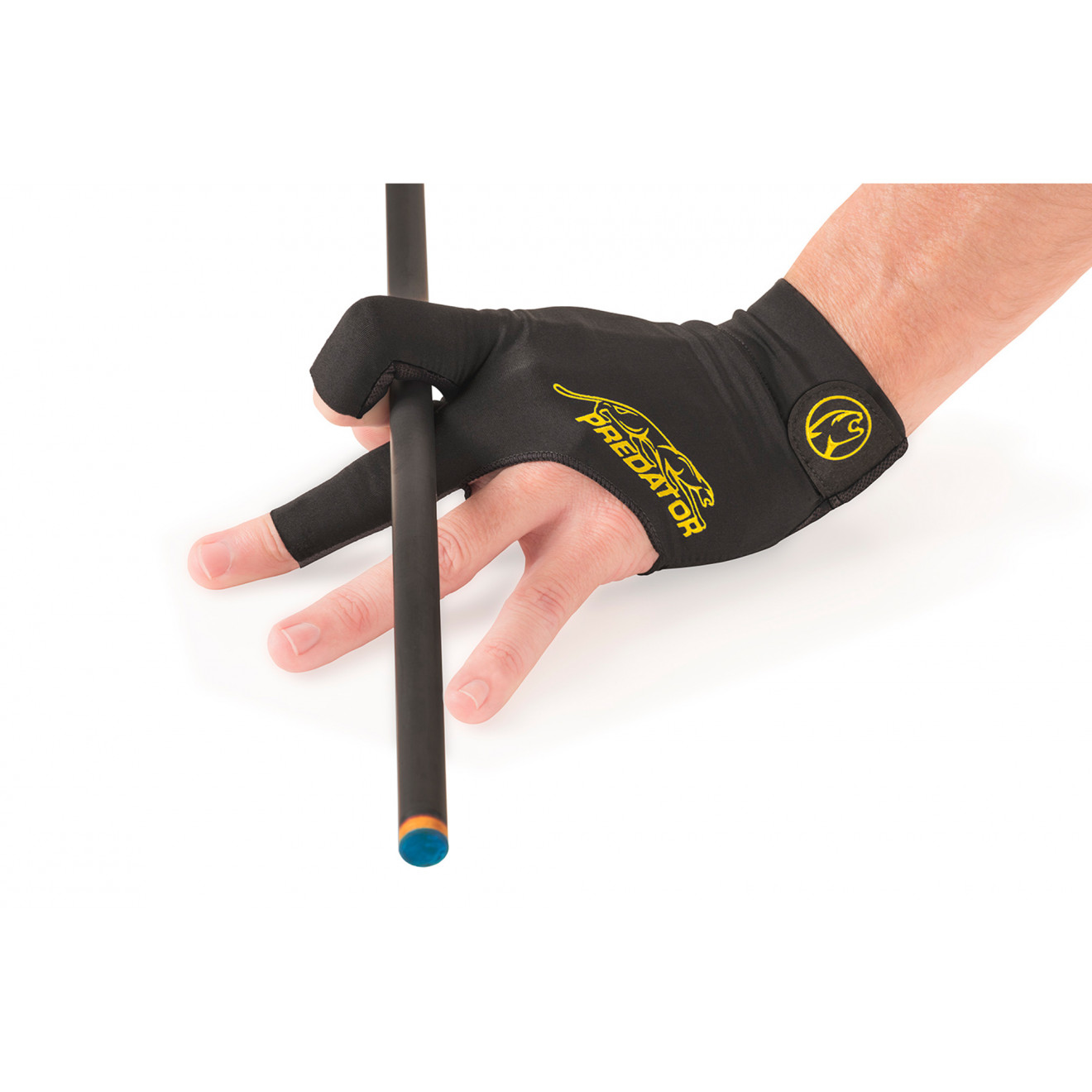Billard Queue Handschuh PREDATOR Second Skin 3-Finger schwarz-gelb S-M NEU 