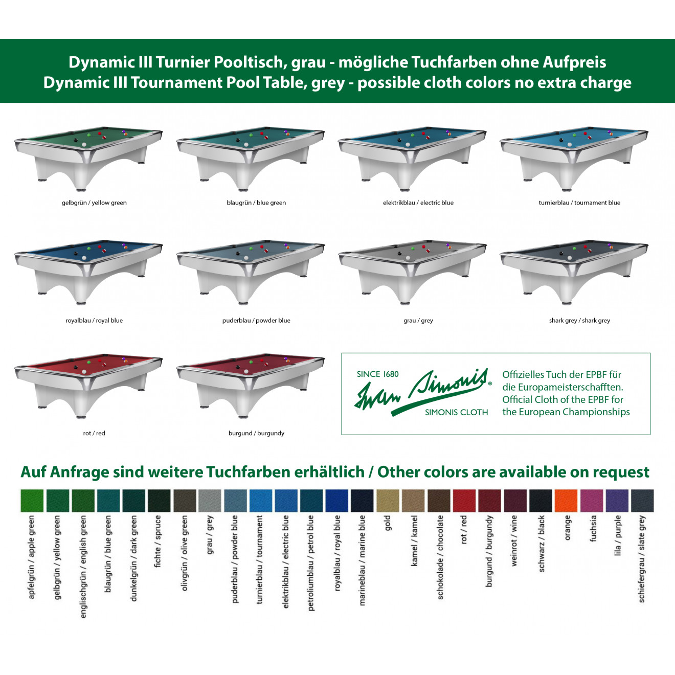 Poolbillardtisch Dynamic 3