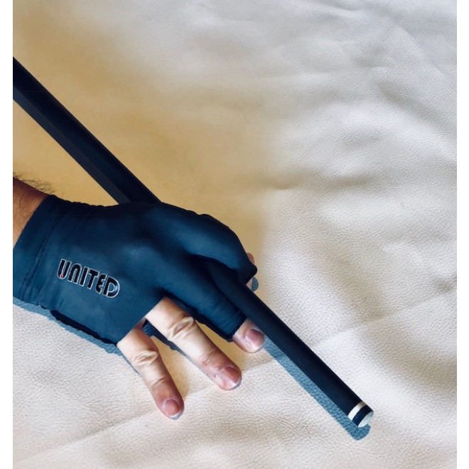 Billard Handschuh, United, Rechte Hand, schwarz-grau L