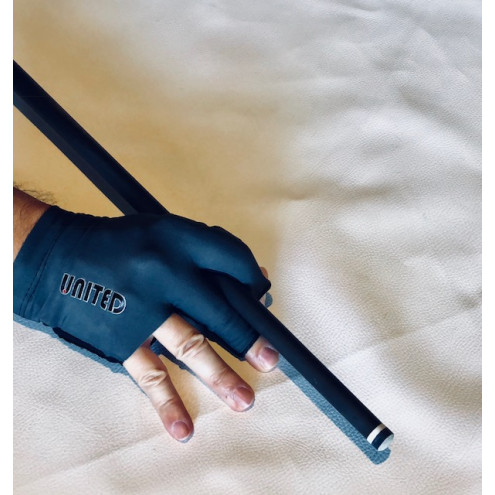 Billard Handschuh, United, Rechte Hand, schwarz-grau L